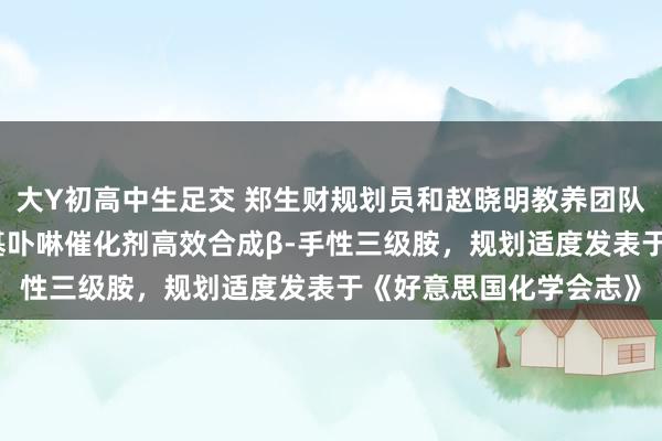 大Y初高中生足交 郑生财规划员和赵晓明教养团队行使原创轴手性β-芳基卟啉催化剂高效合成β-手性三级胺，规划适度发表于《好意思国化学会志》